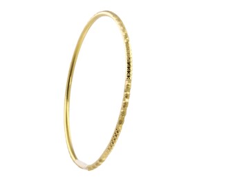 22k Yellow Gold Diamond-Cut Dainty Bangle Bracelet