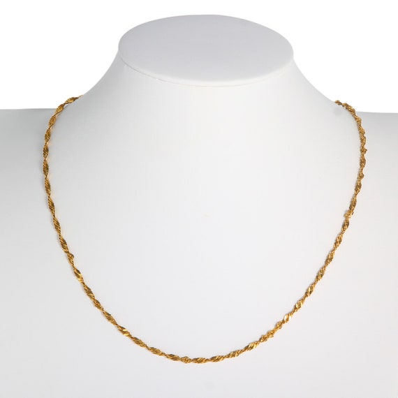 18k Yellow Gold Curb Rope Link Chain Hybrid Neckl… - image 1