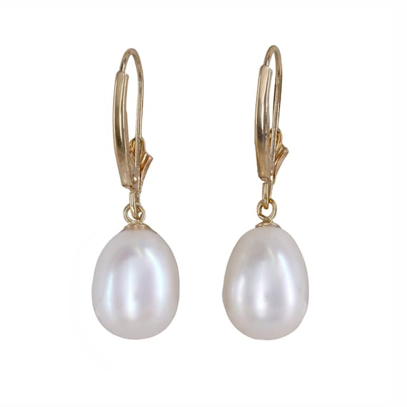 14k Yellow Gold Freshwater Pearls Drop/Dangle Earr