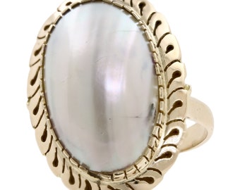 Vintage Estate 10k Yellow Gold Pearl Ring