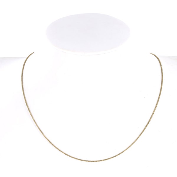 14K Yellow Gold Wheat Link Dainty Chain 18"