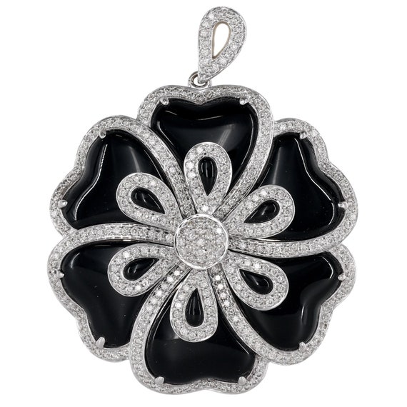 White gold onyx pendant clearance