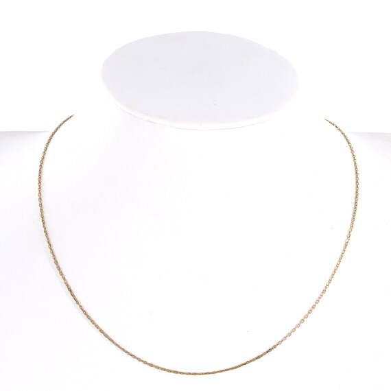 18K Yellow Gold Dainty Rolo Link Chain 16"