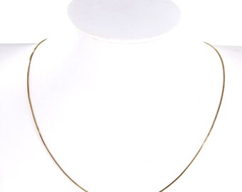 18K Yellow Gold Dainty Box Link Chain 18"