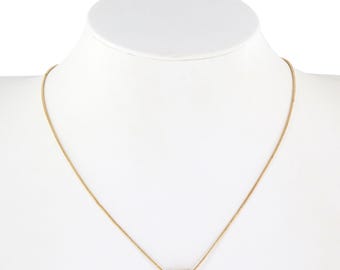 14K Yellow Gold Diamond Snake Chain Slider Square Pendant Necklace