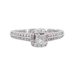 14k White Gold Princess Cut Diamond Engagement Ring
