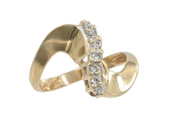 Ladies 14k Yellow Diamond Cocktail Ring