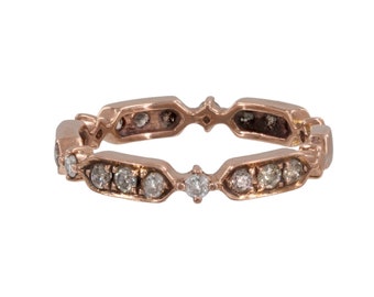 14k Rose Gold Diamond Band