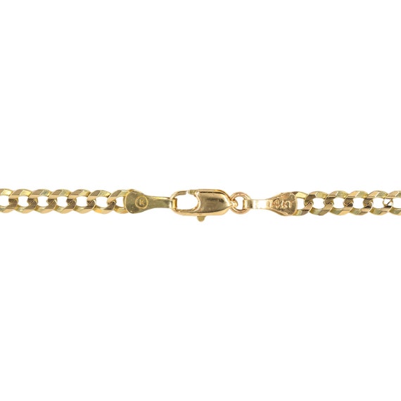 14k Yellow Solid Gold Diamond-Cut Curb Link Chain - image 3