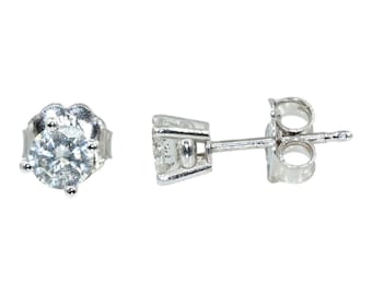 Nachlass 10k Weißgold Diamant Ohrstecker