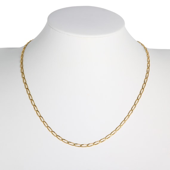 14k Yellow Gold Twisted Paperclip Link Chain Neckl