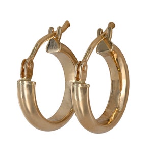 14K Yellow Gold Small Hoops Earrings - Etsy