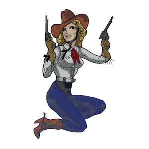 Cowgirl Embroidery Machine Design Instant Download