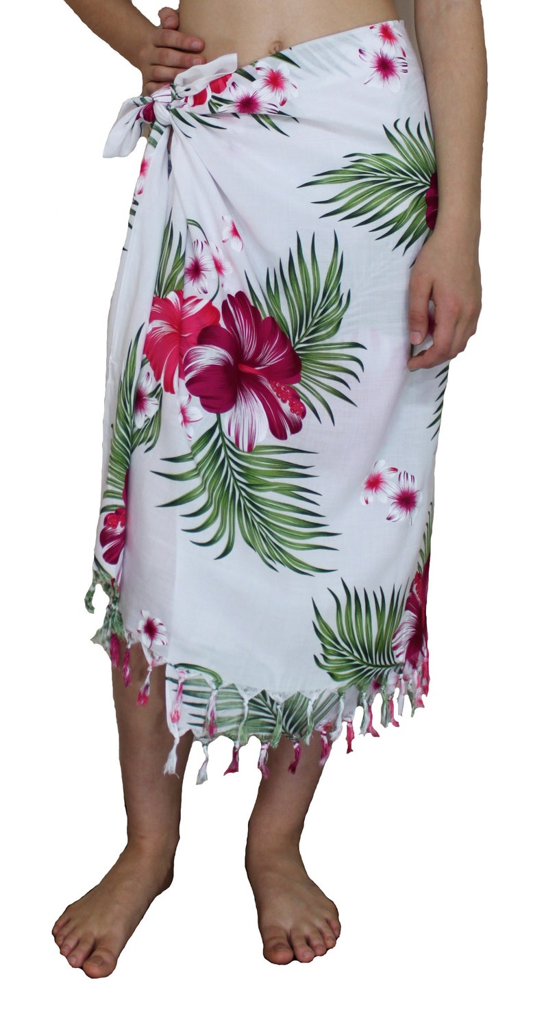 45 x 70 Sacred Threads Tropical Sarong wHand Knotted Fringe Assortment