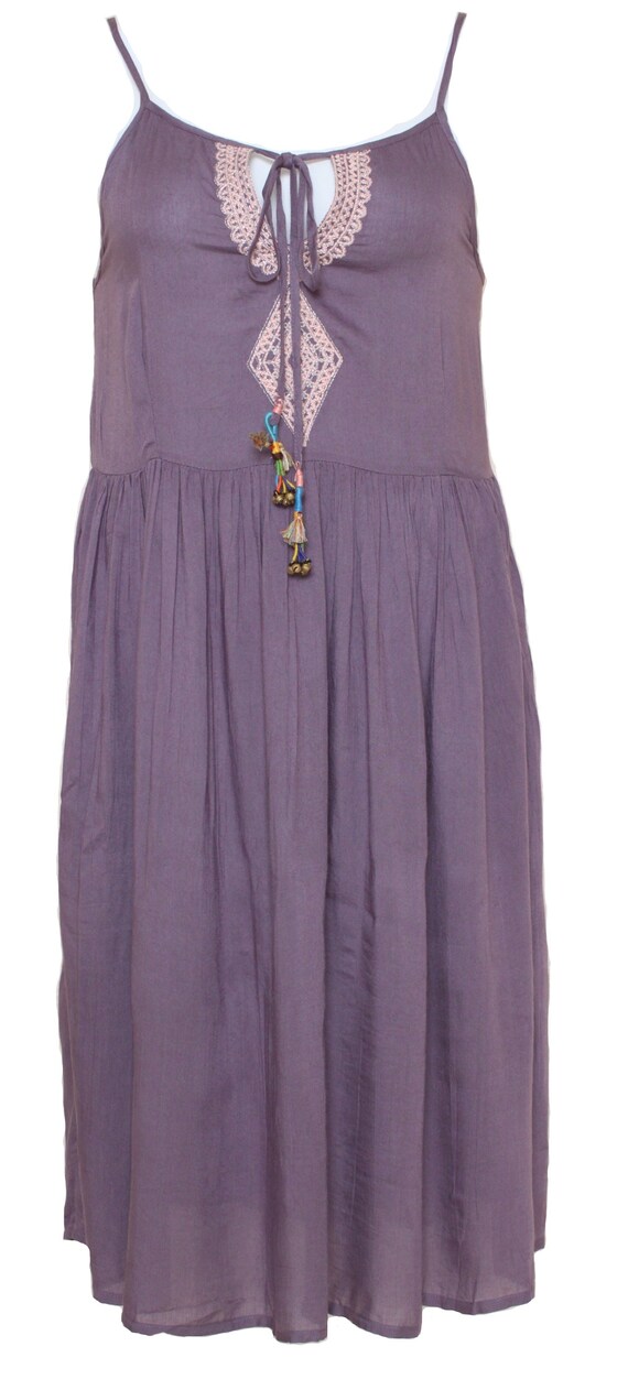 Vintage Handmade Sacred Threads Violet Sun Dress -