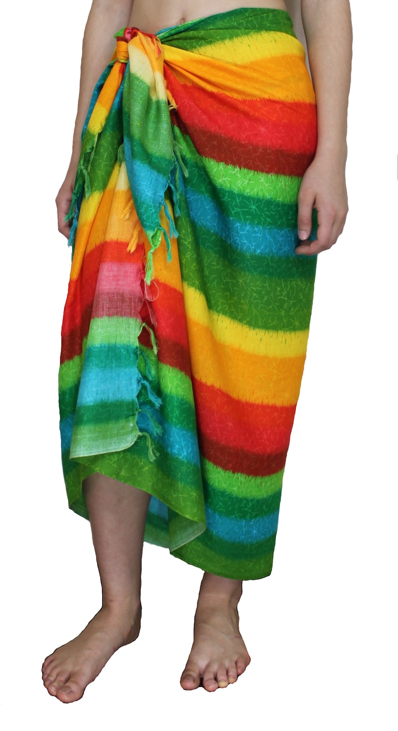 45 x 70 Sacred Threads Tropical Sarong wHand Knotted Fringe Assortment