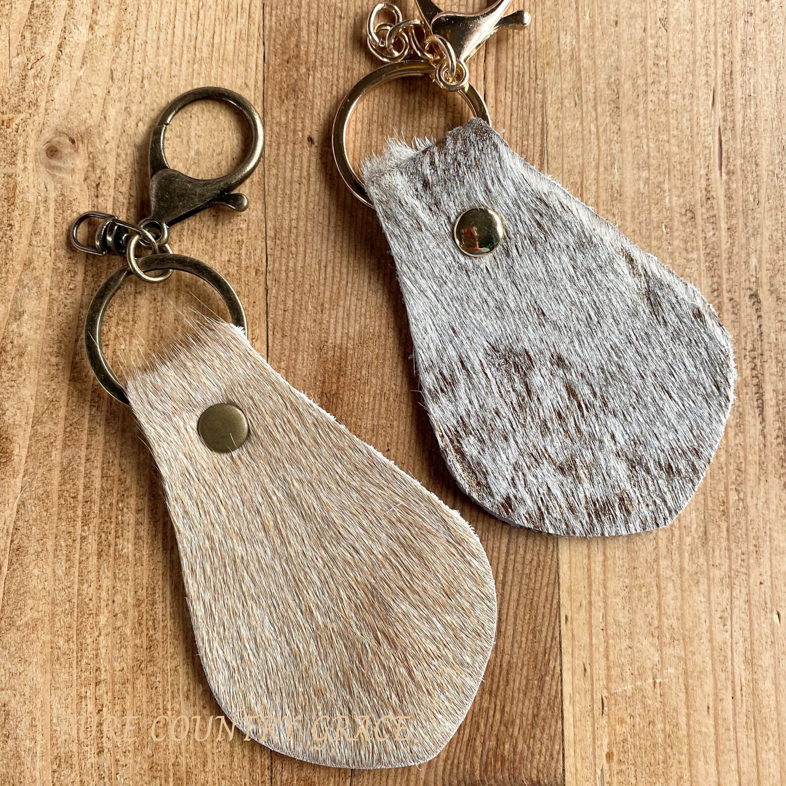 Cowhide Keychain 100 Real Cowhide keychain western Etsy