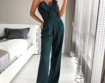 dressy green jumpsuit