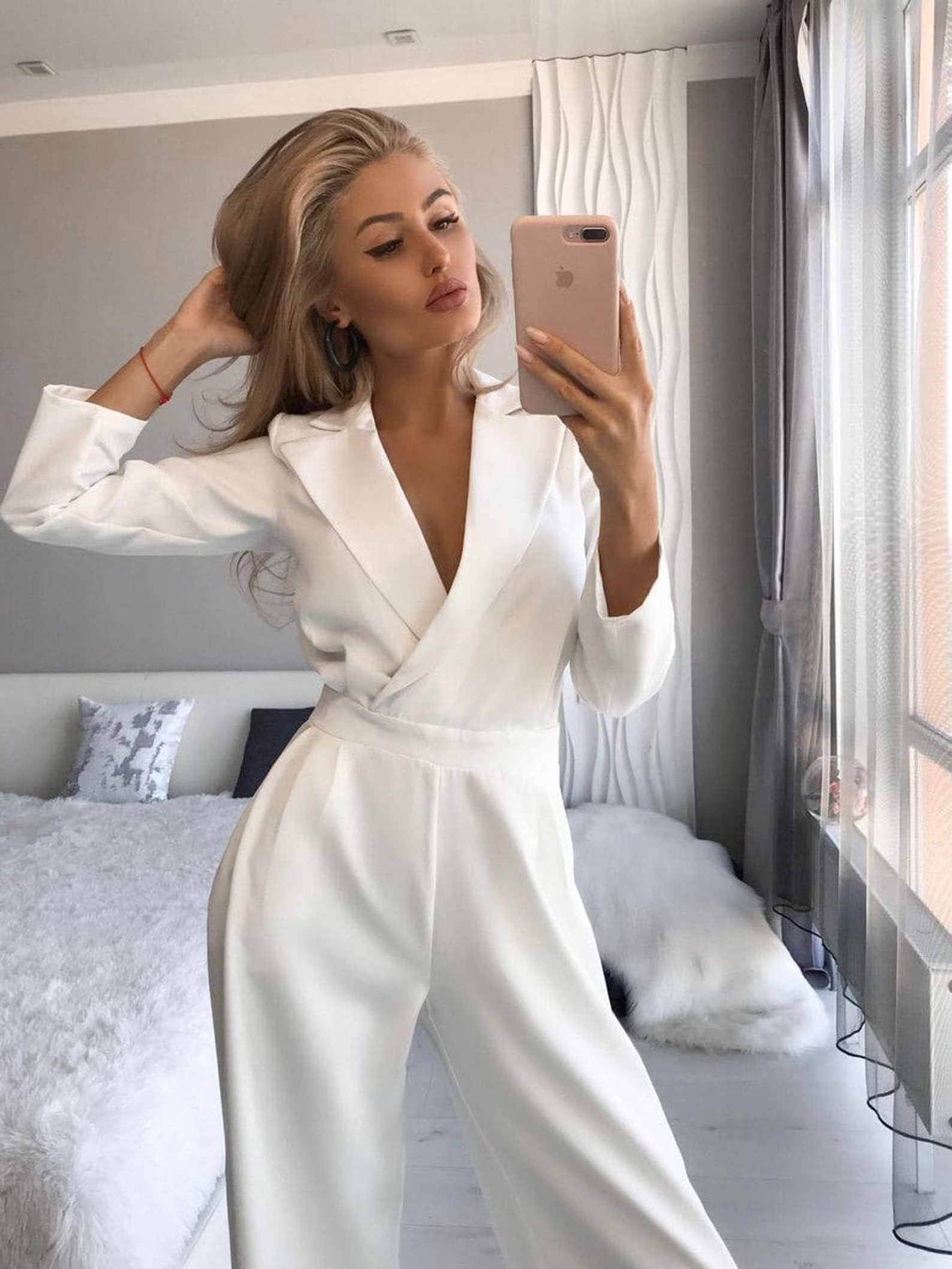 White Wedding Jumpsuit Long Sleeves Bridal Jumpsuit for - Etsy