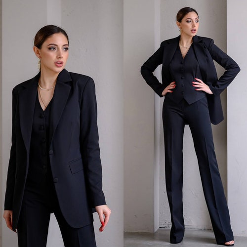 Womens Three Piece Pants Suit Womens 