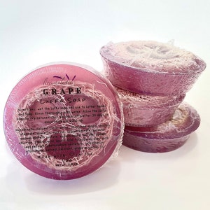 Jabón de uva / Jabón de lufa / Jabón exfoliante / Aceites esenciales / Jabón artesanal de regalo / Vegano / Sin crueldad animal