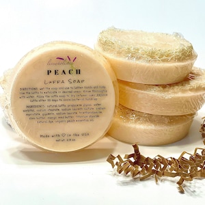 Peach | Luffa Soap | Loofah Soap | Exfoliating Soap | Essential Oils | Handmade Soap Gift | Vegan |  Cruelty-Free