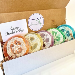 Jabón de lufa transparente / Set de regalo / Caja de regalo de spa / Jabón de lufa / Jabón exfoliante / Jabón para pies / Aceite esencial / Regalo hecho a mano