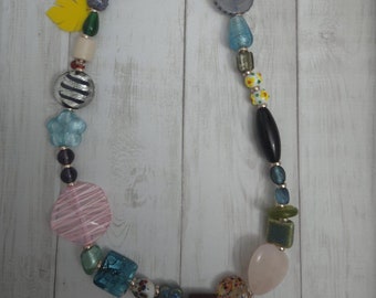 Multicolor Eclectic Beaded Necklace