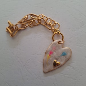 Gold Chain Heart Charm Bracelet