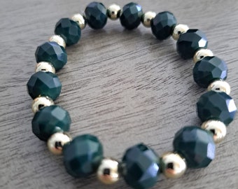 Dark Green Beaded Bracelet