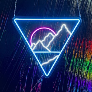 Mountains - LED Neon Sign, Wall Decor, Wall Sign, Mountain LED Sign, Mountains Neon Sign, Sunrise Neon Sign, Sunset Neon Sign