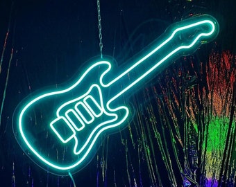 ギター LED ネオンサイン、音楽壁装飾、音楽スタジオ - 色、サイズを