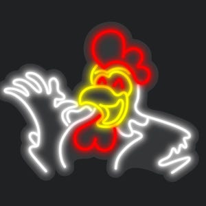 Chicken Neon Sign – Rooster LED Light for BBQ Bar, Fried Chicken Shop, Kitchen or Restaurant Decor
