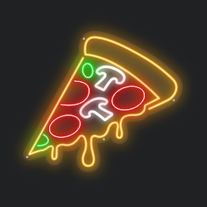 Pizza Slice - LED Neon Sign, Wall Decor, Wall Sign, Neon Lights, Christmas Gift