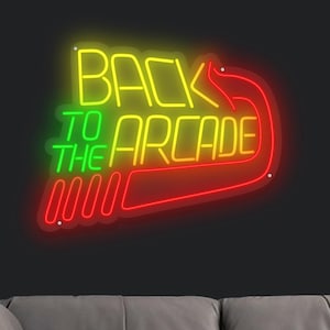 Back To The Arcade Neon Sign Retro neon arcade sign arcade neon light up sign retro game room home decor wall gift for gamer