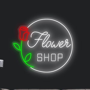 Rond neon bloemenmarktbord, bord bloemenwinkel, bloemenmarkt kunst aan de muur, bloemenmarkt muur decor, bloemenwinkel decor, bloemenmarkt led-bord