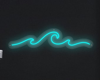 Wave Neon Sign - LED Neon Sign, Wall Decor, Wall Sign, Marine LED Neon Sign, Aquatic Neon Sign, Nature Neon Sign, Ocean Neon, Bedroom Light