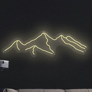Mountains Neon Sign - LED Neon Sign, Wall Decor, Wall Sign, Mountain LED Sign, Mountains Neon Sign