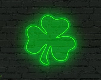 Clover neon sign, shamrock neon sign, leaf led light, clover leaf led light