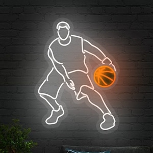 Basketball Player Neon Sign Wall Decor Neon Signs Home Deor Basketball Sports Signs Custom Neon