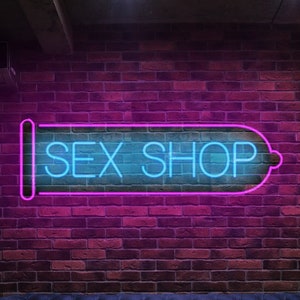 Sex shop neon sign Business signs, Sex shop signage, Neon sex shop sign, custom logo design, custom bussines sign image 1