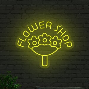 Flower Bar Neon Sign, Flower Shop Sign, Flower Market Neon Sign, Flower Shop Logo Sign, Flower Bar LED Sign, Business LED Sign
