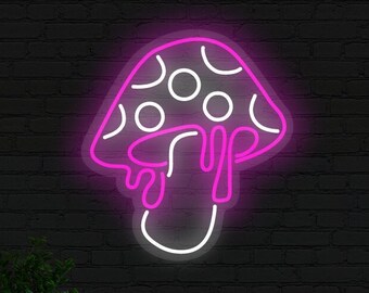 Neon w kształcie grzyba – psychodeliczna lampa ścienna LED, psychodeliczny wystrój pokoju