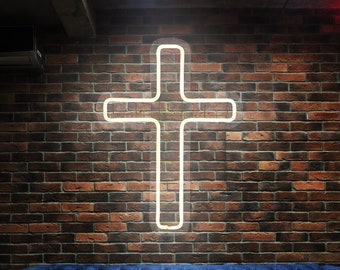 Cross - LED Neon Sign, Wall Decor, Wall Sign, Neon Lights, Bright Neon Lights, Christian Neon Sign