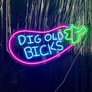 Neon Sign Dig Old Bicks Neon Light, Dig Old Bicks Led Sign Custom Neon Sign Led Custom light Room Wall Decor Sign custom light sign Bicks