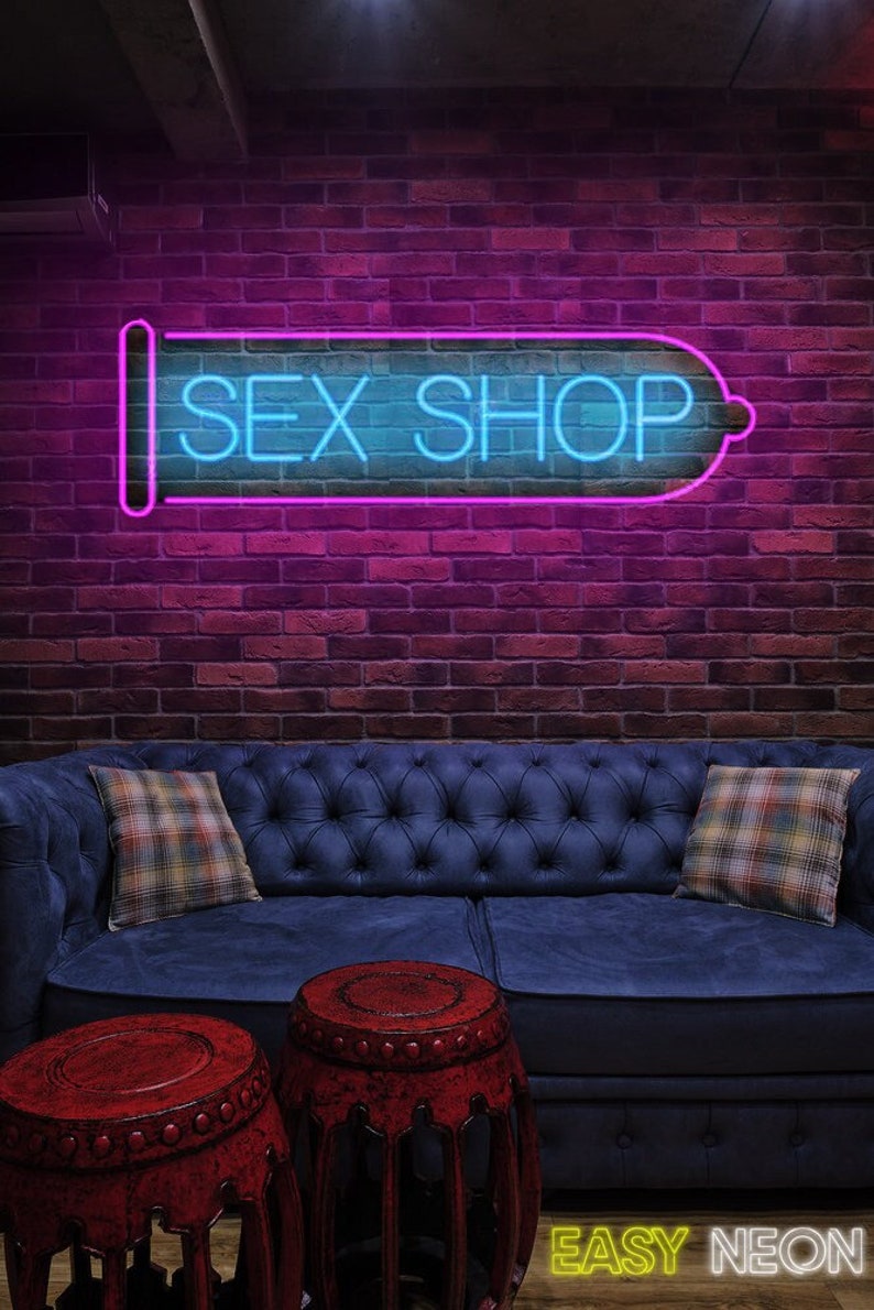 Sex shop neon sign Business signs, Sex shop signage, Neon sex shop sign, custom logo design, custom bussines sign image 1