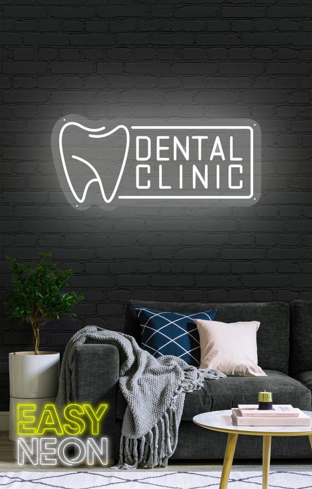 Dental Clinic Neon Sign, Clinic Sign, Reception Desk Decoration