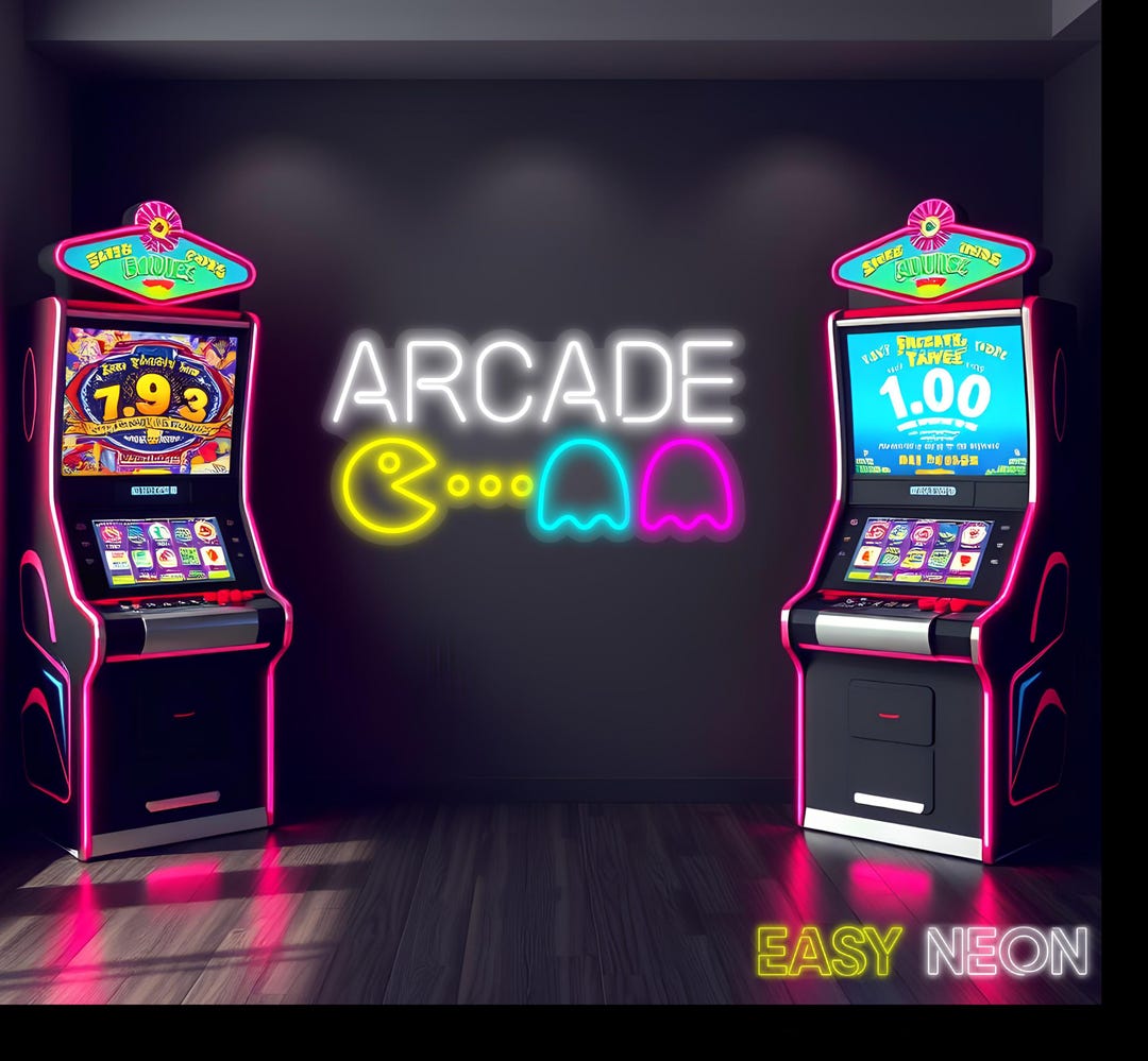 Led Arcade Design Arcade Neon Sign LED Wall Light | Retro Gaming Neon Wall Art for Game ...
