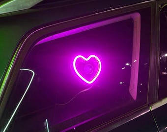ハート型車用ネオンサイン - 車窓用LEDラブライト、車アクセサリー 