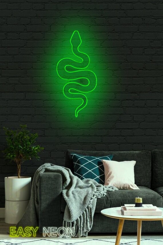 Snake Neon Sign Led Neon Sign Wall Decor Wall Sign Snake | Etsy